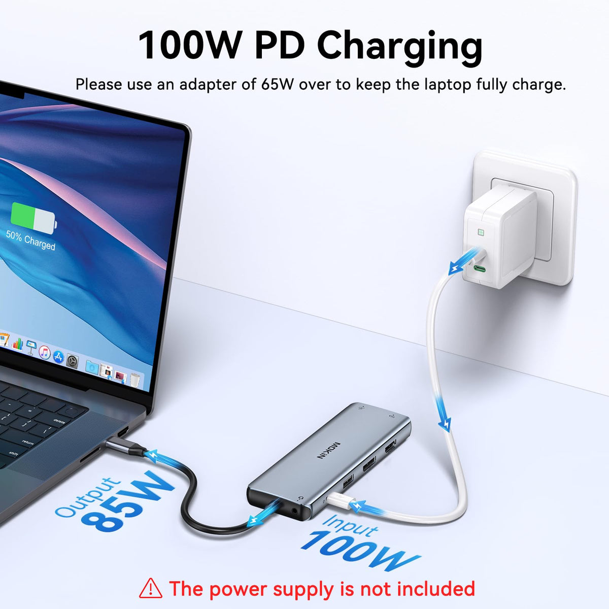 MOKiN ethernet port with cable plugged in showing stable Gigabit internet for reliable uploads