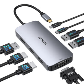 MOKiN front view showing ports for easy workstation setup