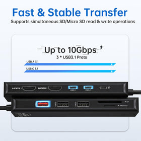 MOKiN next to laptop to show compact size and easy portability