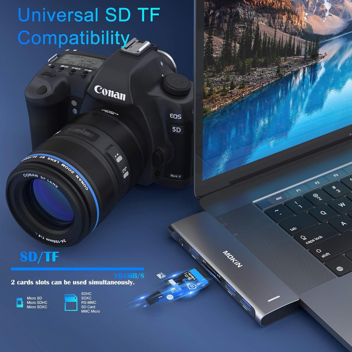 MOKiN Thunderbolt 3 PD port provides reliable power while you work