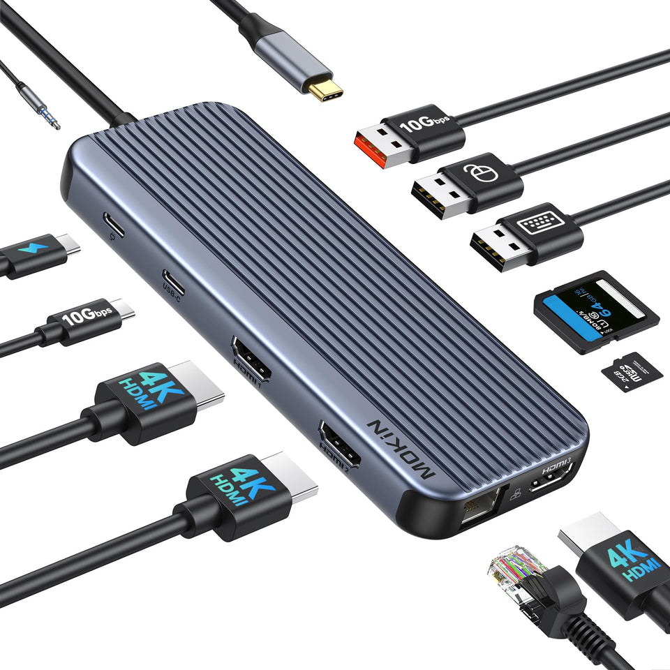 MOKiN USB-C docking station with triple display for multitasking