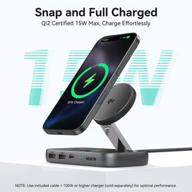 MOKiN 100W PD charging powers a laptop while connected
