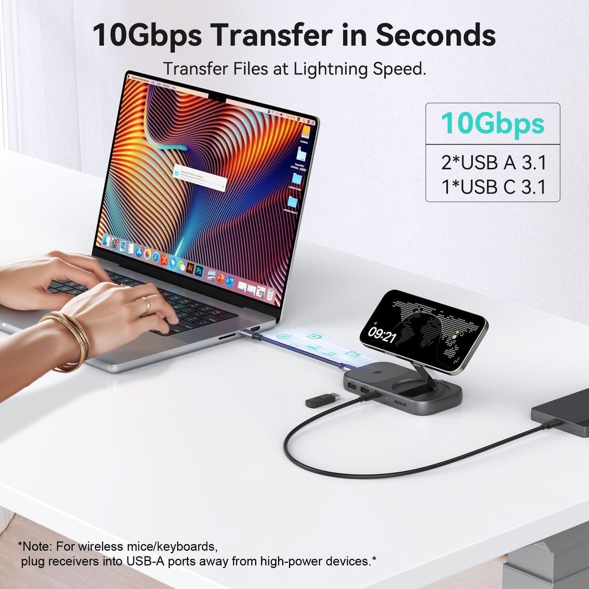 MOKiN phone tilt stand for hands-free viewing while charging