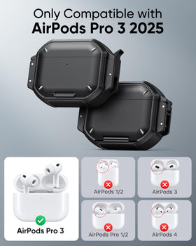 MoKo AirPods Pro 3 case double-layer design resists scratches and impacts.