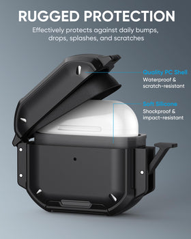 MoKo AirPods Pro 3 case durable silicone shell absorbs shocks.