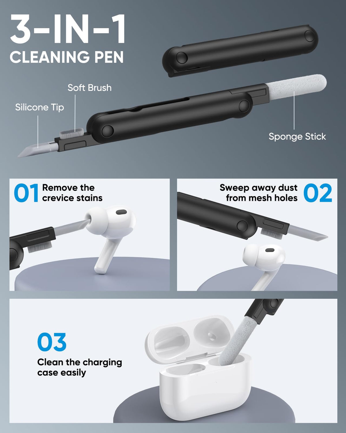 MoKo AirPods Pro 3 case provides easy USB-C access while charging.