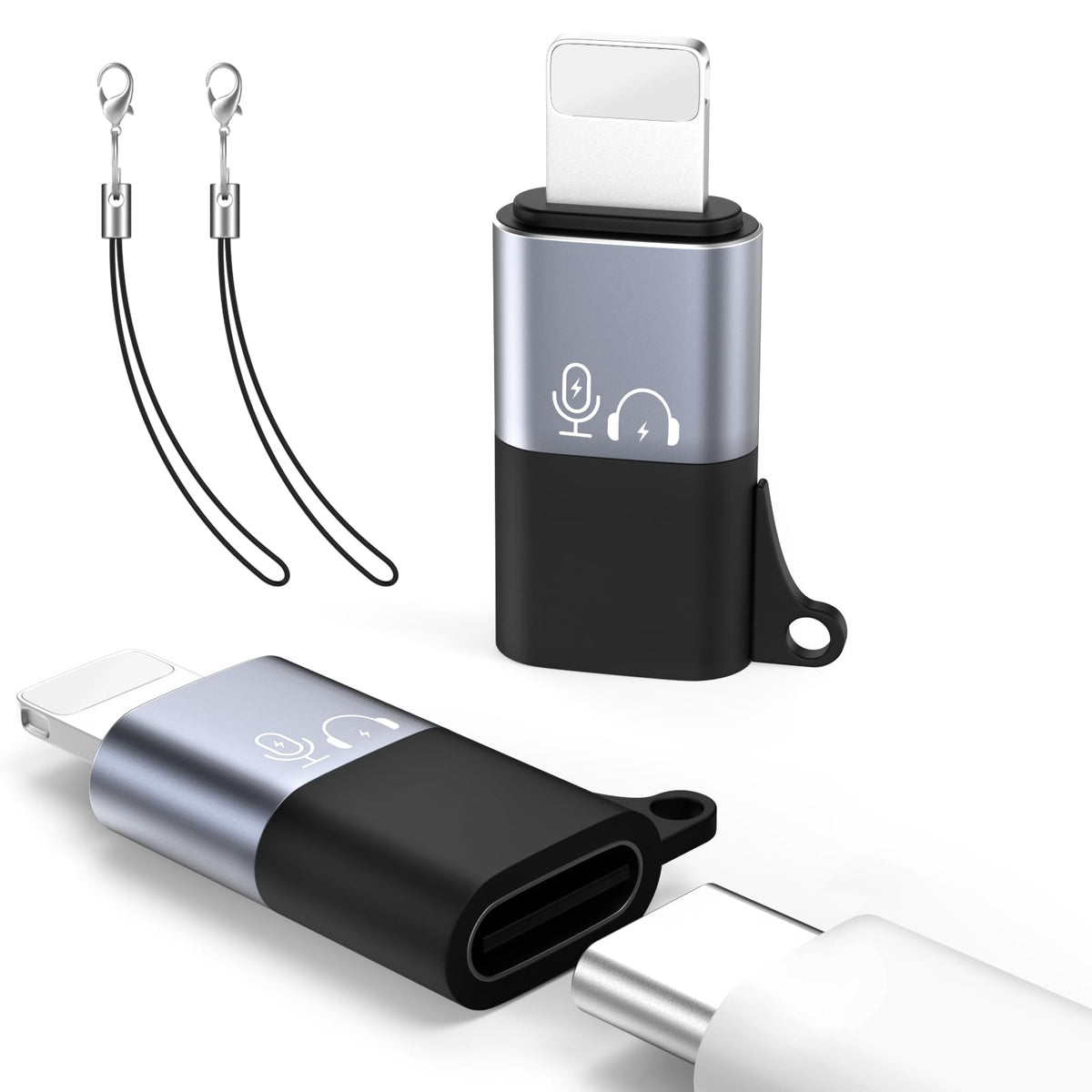 Moko USB-C to Lightning adapter for DJI Mic Mini, compact design for on-the-go use.