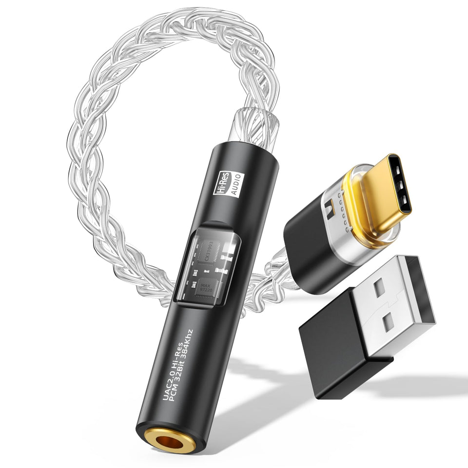 MoKo front view of USB‑C to 3.5mm adapter showing compact design and port