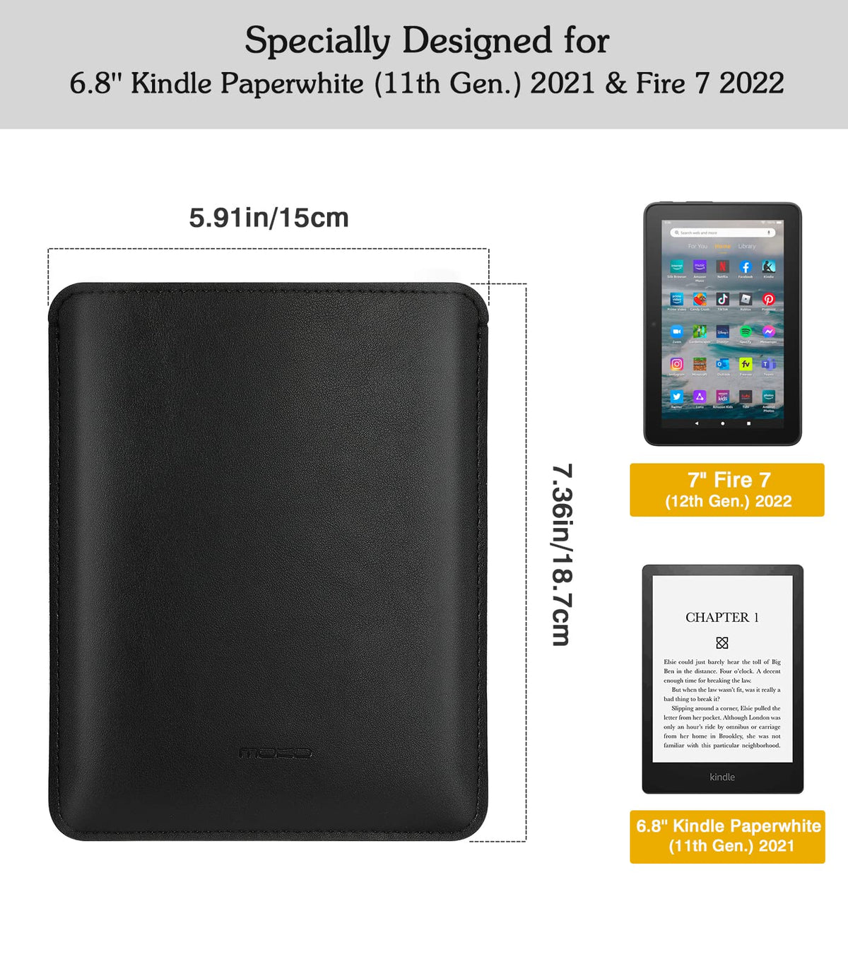 External size 7.36 x 5.91 x 0.24 inches ensures proper fit.