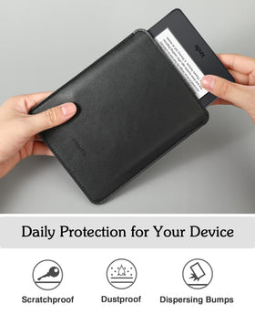 Water-repellent PU leather exterior keeps belongings dry in light rain with MoKo sleeve.