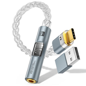 MoKo USB-C to 3.5mm adapter front view with DAC module for crisp audio.