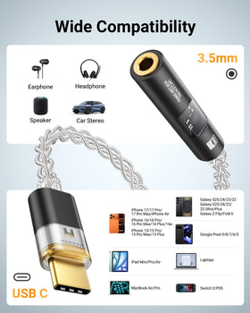 MoKo paired with included USB‑C to USB adapter for wider device support
