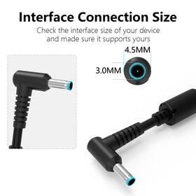 MOLIDZ blue-tip 4.5x3.0mm connector close-up ensuring correct fit and secure power