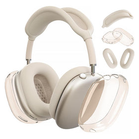 MOLOPPO AirPods Max ear cup covers in clear TPU protect against scratches.