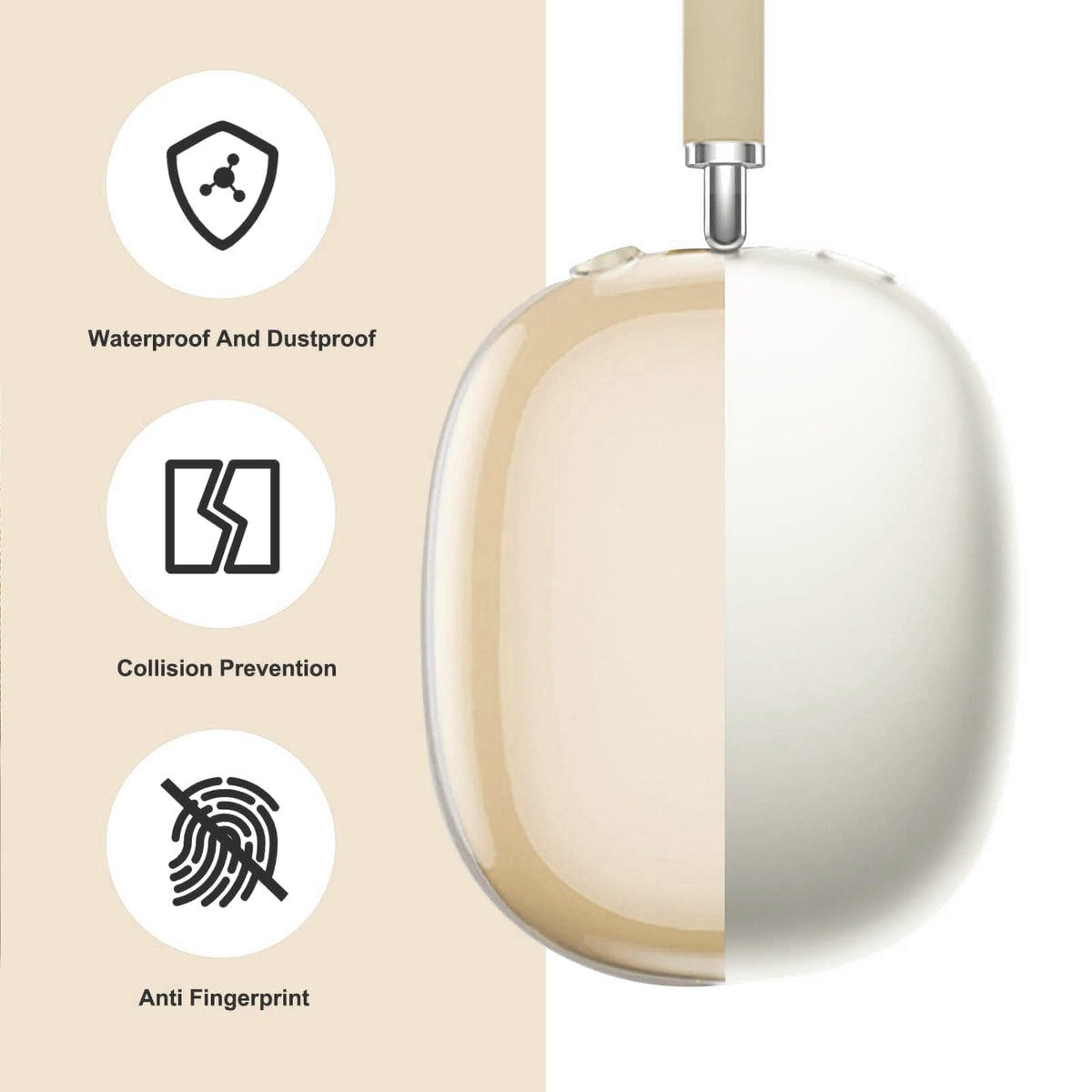 MOLOPPO AirPods Max silicone earpad covers provide soft comfort and sweat resistance.