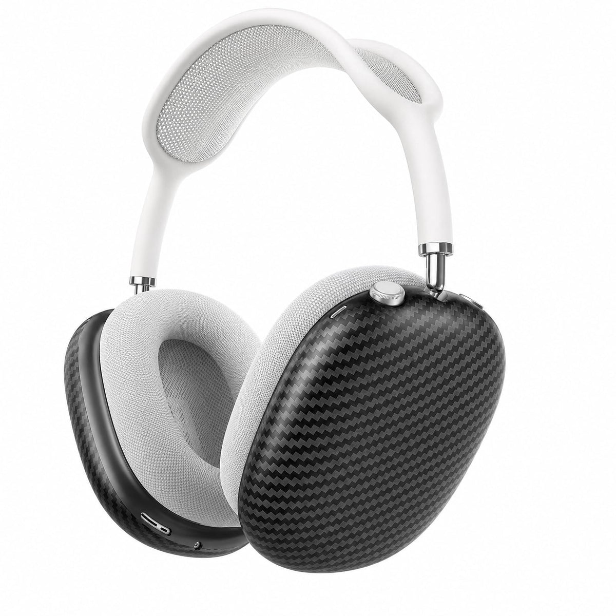MOLOPPO carbon fiber texture ear cups cover for AirPods Max in matte black, durable protection