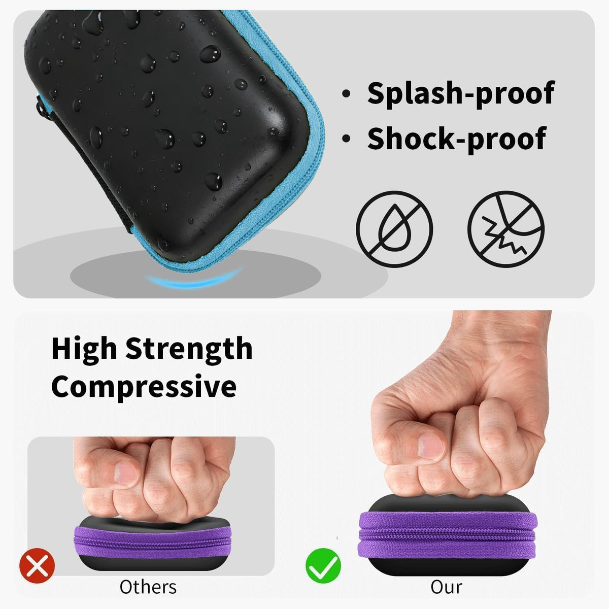 MOLOVA earbud case PU leather exterior offers a premium look with gentle protection.