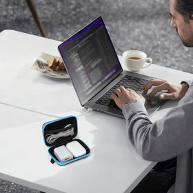 MOLOVA earbud case pocket fits wireless headphones, USB drives, cards, and small items.