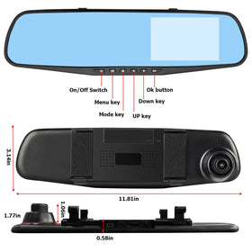 Moly Magnolia Mirror Dash Cam rear camera records clear footage for parking.
