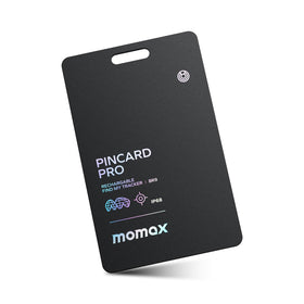 Momax Wallet Tracker with rechargeable slim design fits wallets and reduces loss.