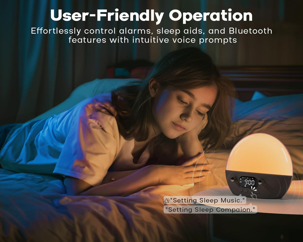 MOMILLA display showing sound mode options for tailored sleep sounds