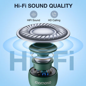 Built-in mic on MOMOHO tiny speaker supports hands-free calls.