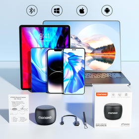 MOMOHO mini Bluetooth speaker TF-card mode showcase for offline playback.