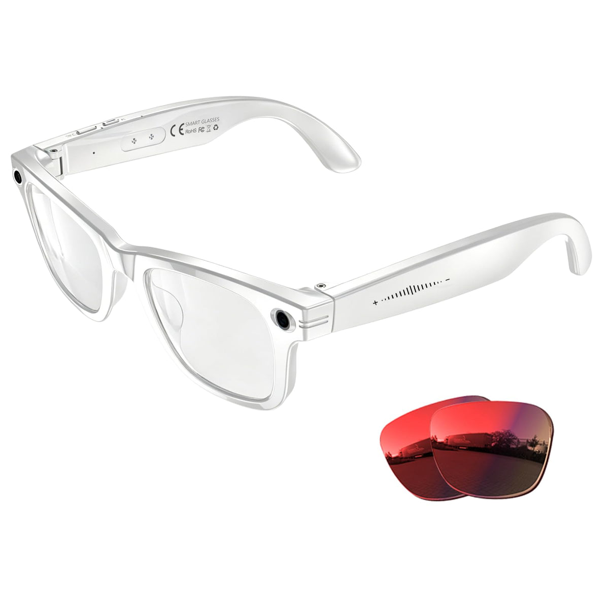 MONFOLROY front view with sunglasses showing sleek wearable tech benefit