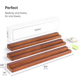 MÖNKE shelf with vinyl for scale illustrating perfect fit for 12-inch records