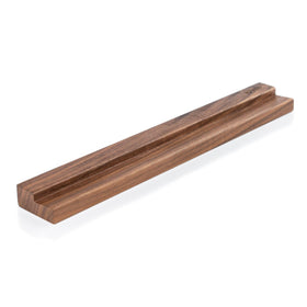 MÖNKE VRS2 wall-mount walnut display ledge showcasing vinyl records