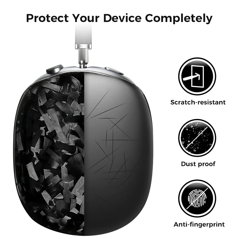 MONOCARBON AirPods Max case top view with perfect cutouts and alignment.