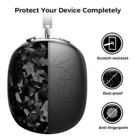 MONOCARBON AirPods Max case top view with perfect cutouts and alignment.