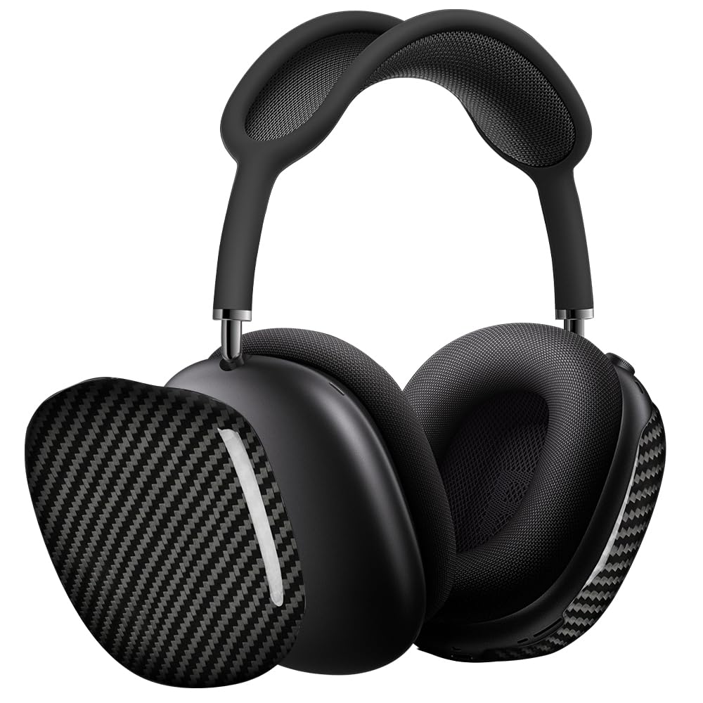 MONOCARBON real carbon fiber case for AirPods Max with premium protection.