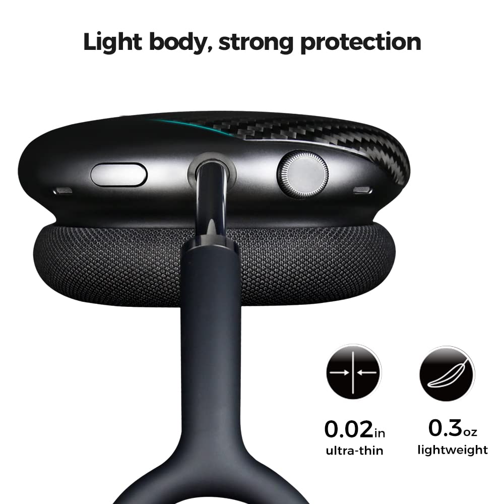 MONOCARBON scratch-dust-shock protection for AirPods Max case.