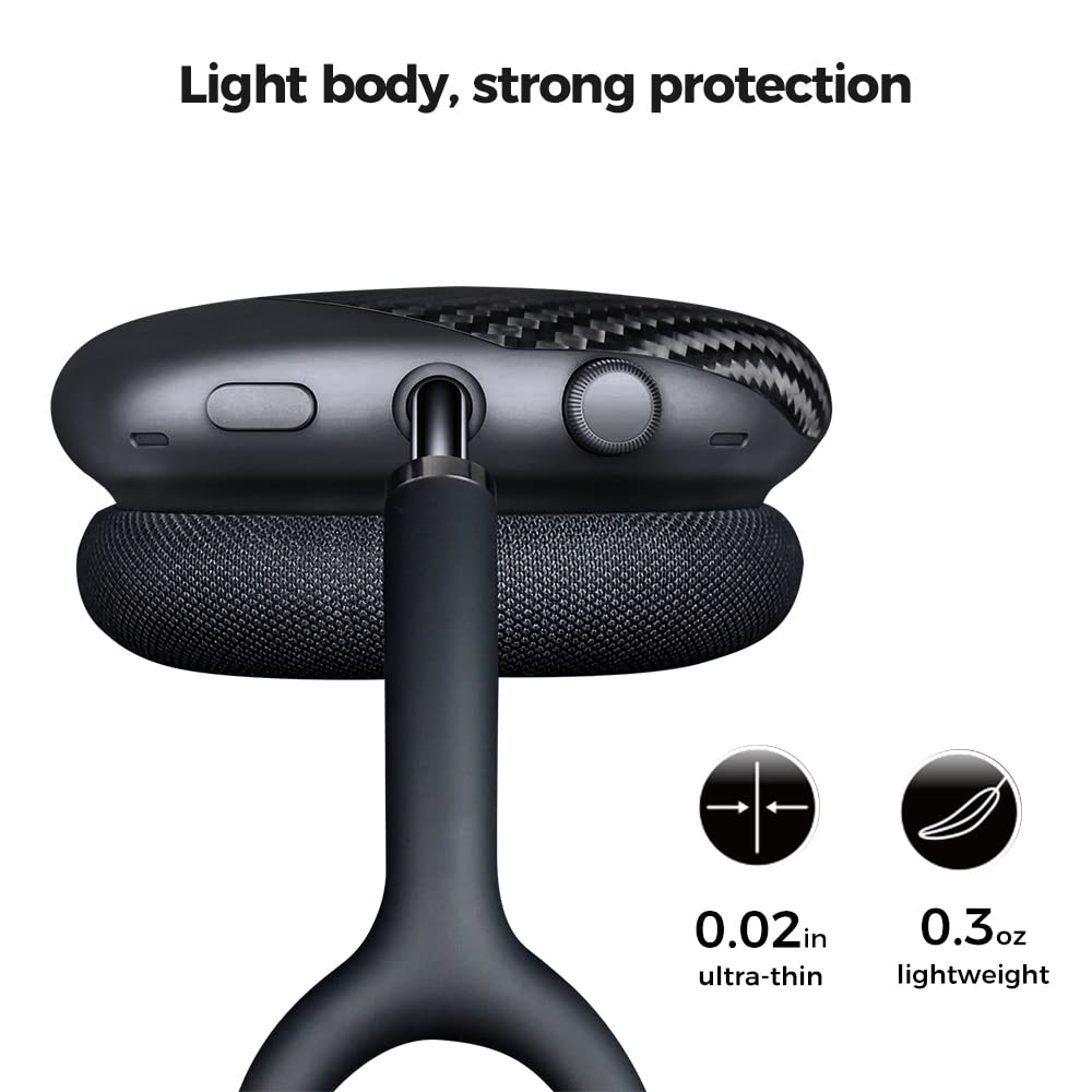 MONOCARBON lightweight 10g shield fits AirPods Max securely.