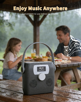 MONODEAL Bluetooth boombox LED display shows track and status at a glance.