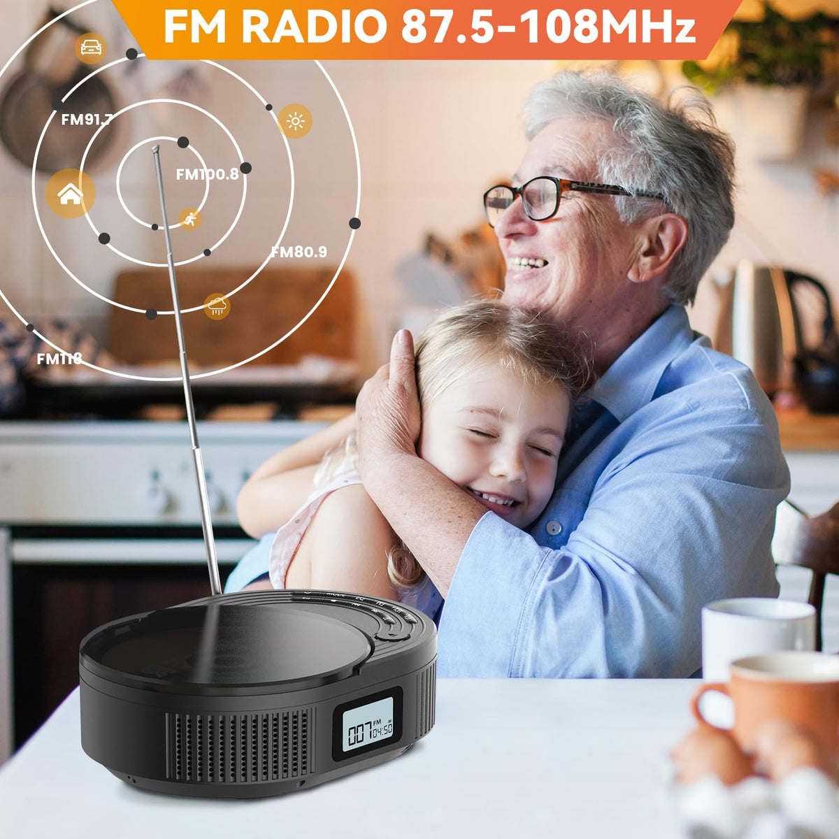 MONODEAL remote control displayed for convenient hands-free playback up to 10m