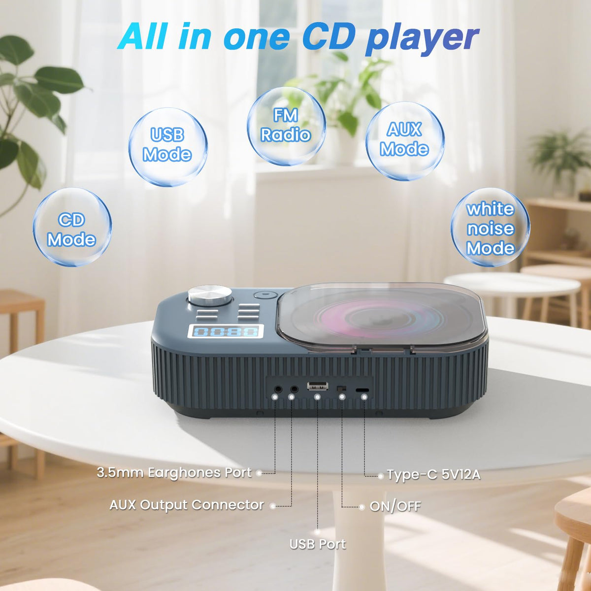 MONODEAL 4000mAh battery enables long listening sessions away from outlets.