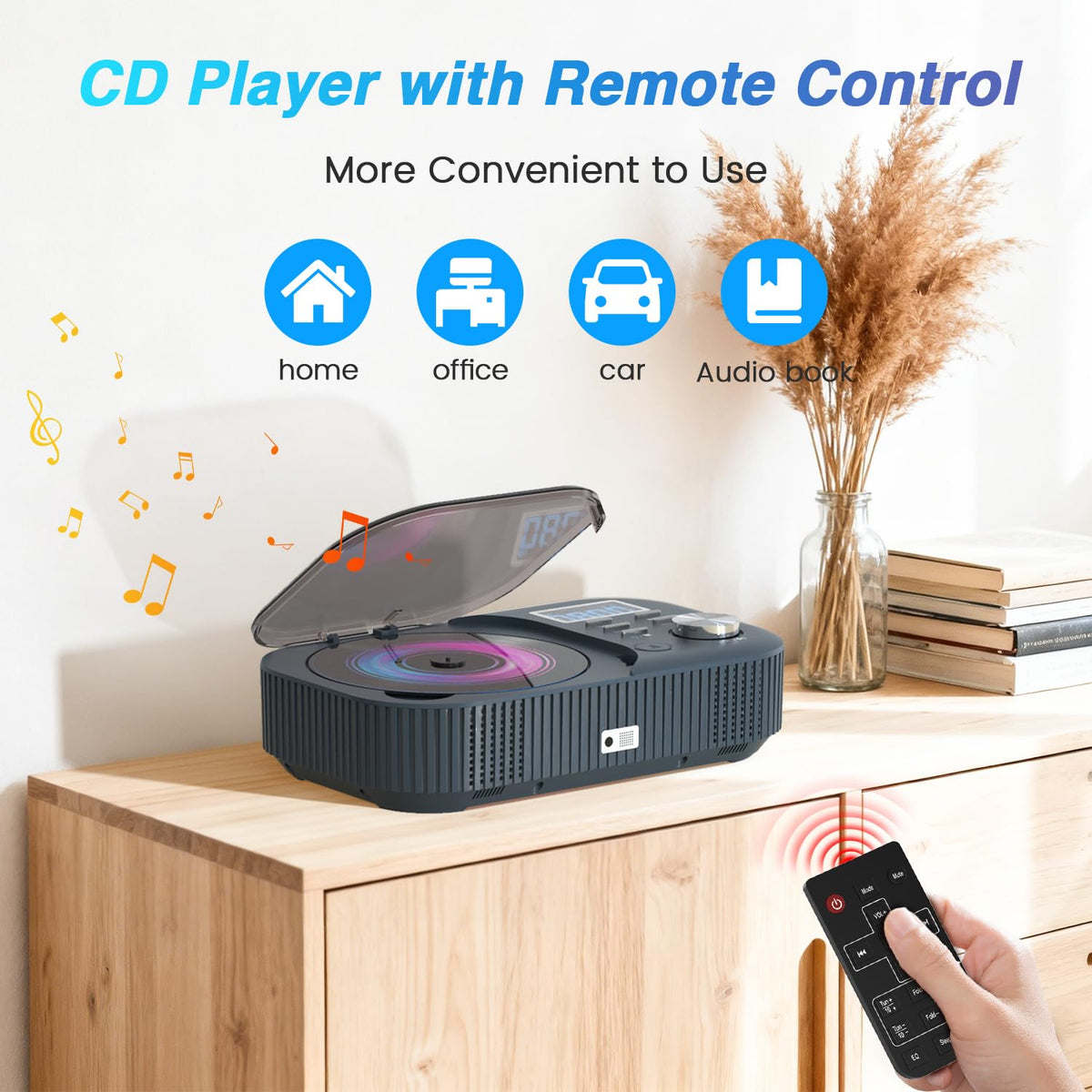 MONODEAL built-in FM radio and USB/AUX inputs expand options.