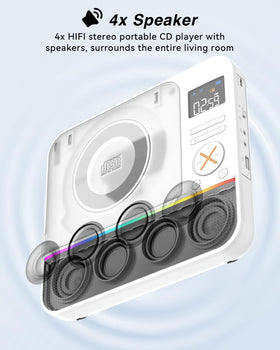 MONODEAL CD Player LCD display makes mode selection clear and quick.