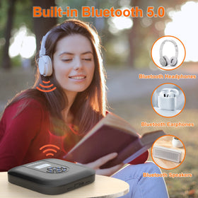 MONODEAL LED display on a compact CD player makes track info easy at night.
