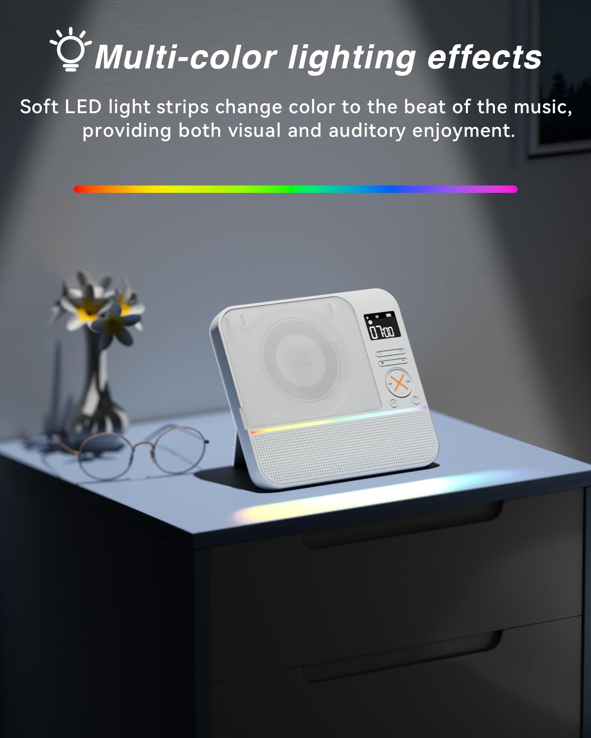MONODEAL CD Player remote control offers easy operation from the sofa.