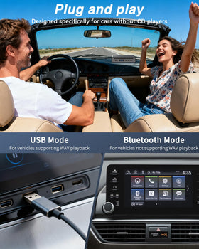 MONODEAL external portable CD player with Bluetooth enables wireless music in the car
