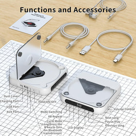 MONODEAL in a travel bag beside passport showing portable audio convenience