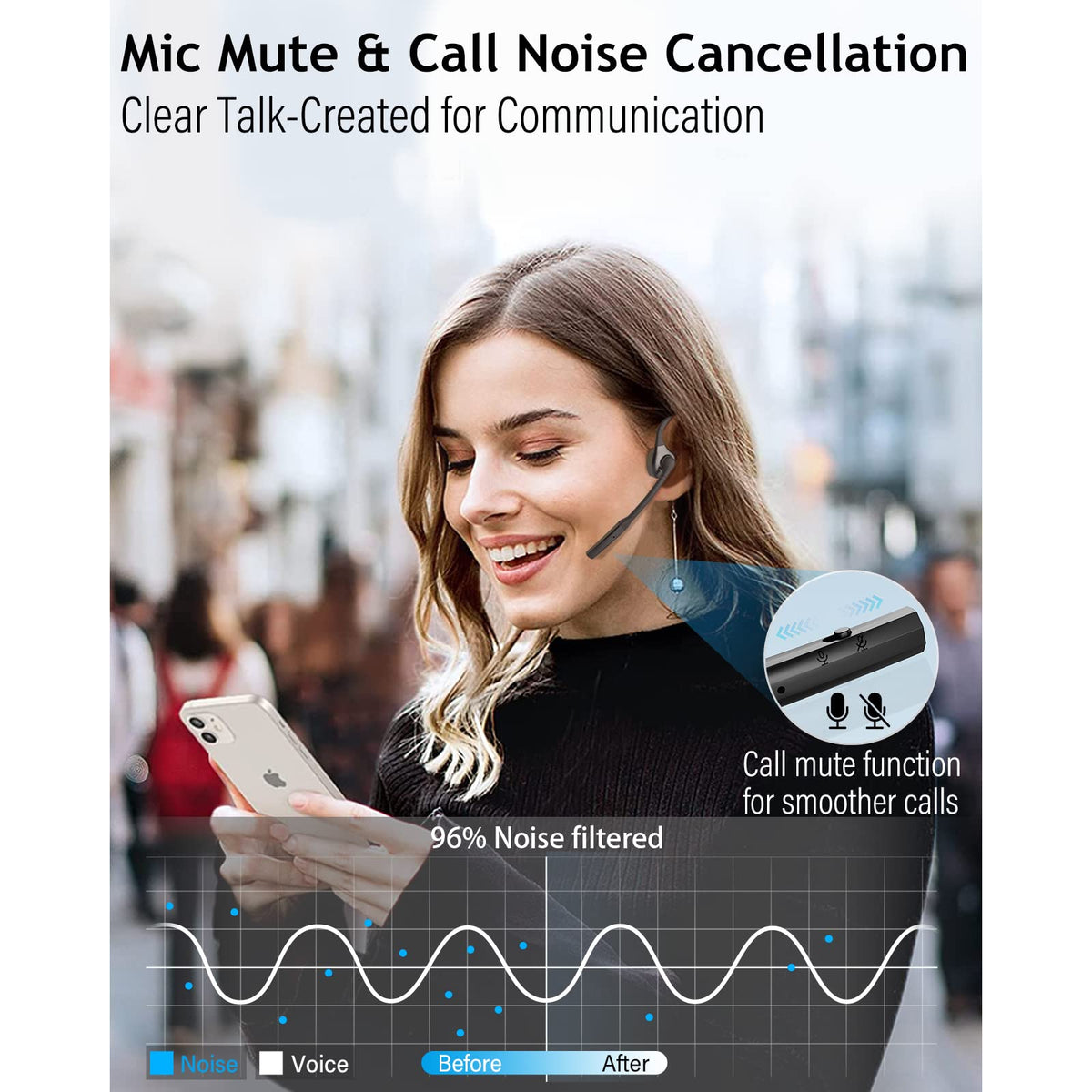 MONODEAL side profile worn on model illustrating comfortable open-ear benefit
