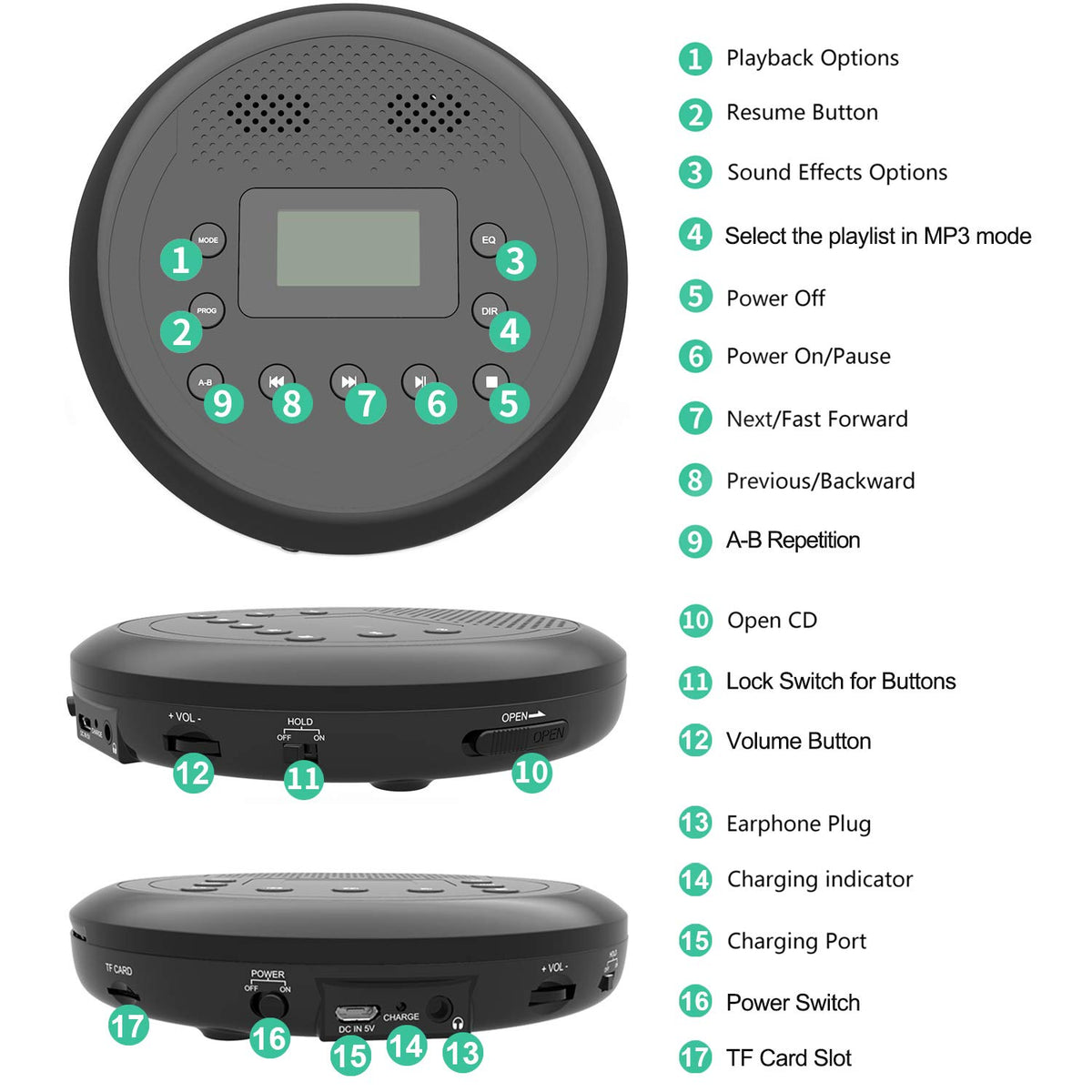 MONODEAL held in hand to show compact portable size and portability