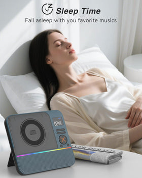 Sleep timer feature for auto-off after set minutes.