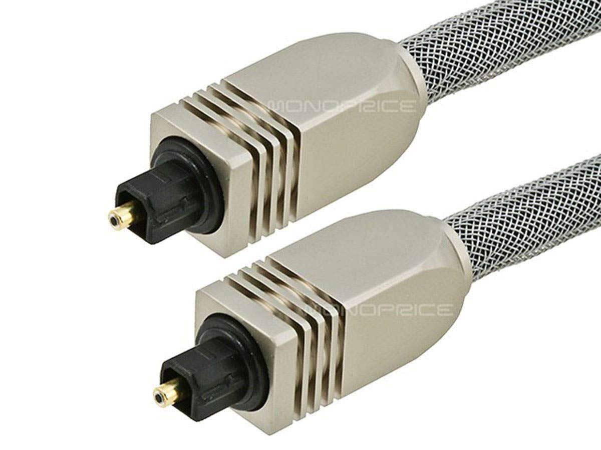 Monoprice premium cable featuring a heavy-duty mesh jacket to guard against wear