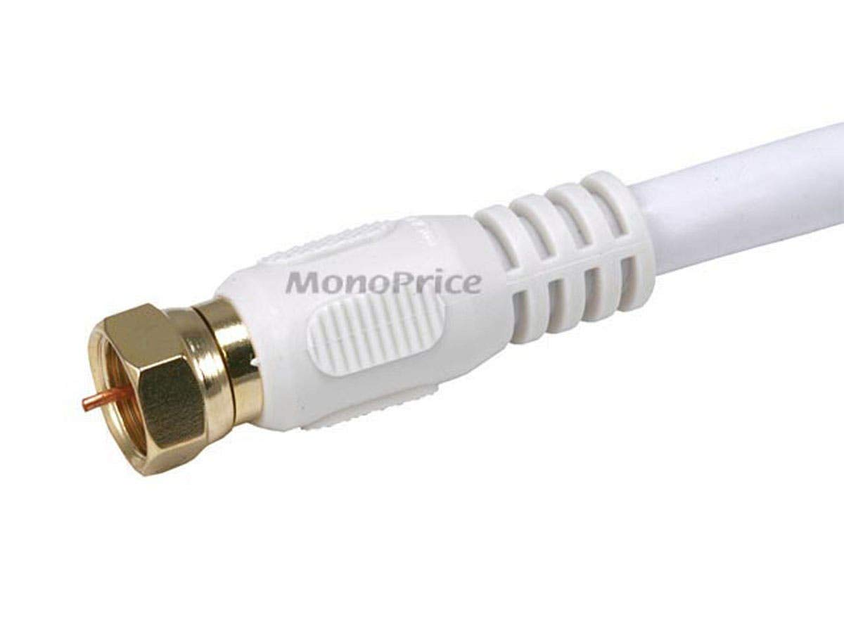 Monoprice 104060 coaxial cable F-type connector ideal for satellite or cable TV setups