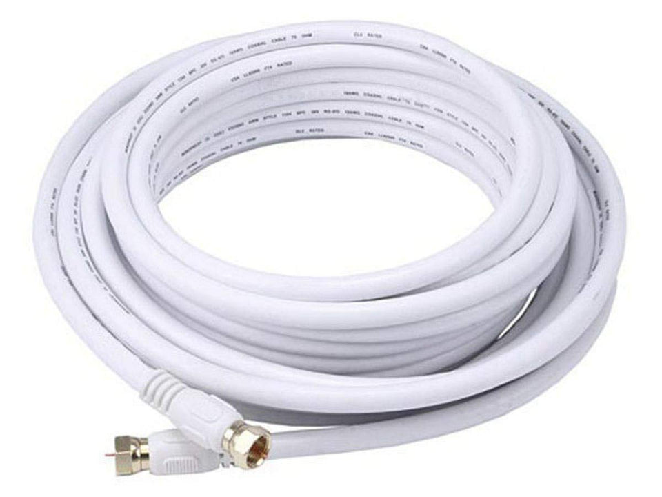 Monoprice 104060 quad shield coaxial cable with F-type connector for reliable signal transfer in home theater